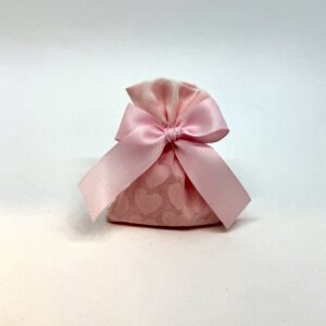 Sacchetto organza cuori rosa