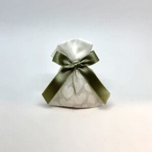 Sacchetto organza cuori bianco