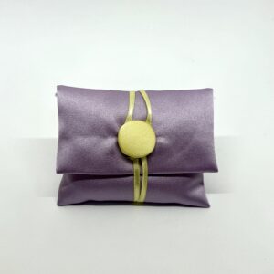 busta in duchesse glicine con bottone